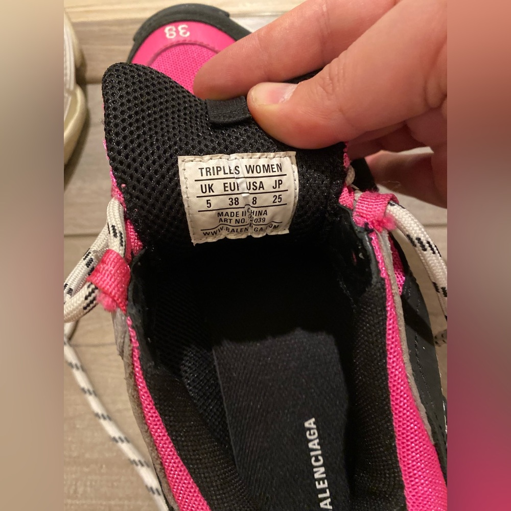 Balenciaga Triple S Pink and White Sneakers - Picture 7 of 9